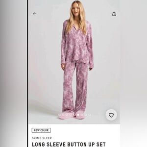NWT SKIMS Sleep Long Sleep Set Animal Print Pajamas Size XS VALENTINE’S DAY
